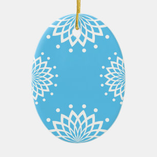 Adorno De Cerámica Pascua blanca y azul