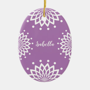 Adorno De Cerámica Pascua de Vintage simple y morada personalizada
