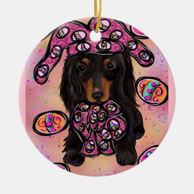 Adorno De Cerámica Pascua Doxie (Frente)