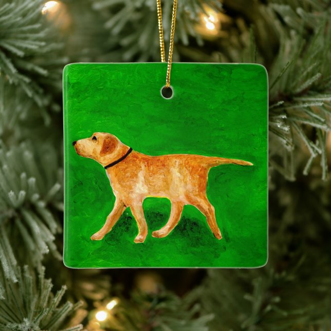 Adorno De Cerámica Paseando al perro (Árbol)