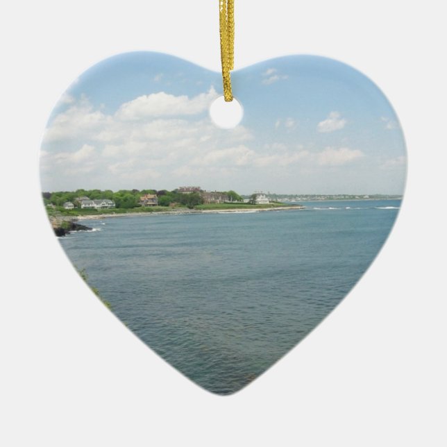 Adorno De Cerámica Paseo Newport Rhode Island del acantilado (Frente)