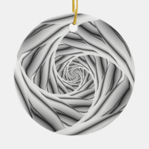 Adorno De Cerámica Pasos espirales en blanco y negro