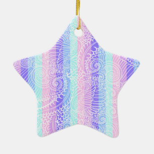 Adorno De Cerámica Pastel Candy Swirls   Patrón de fantasía suave a r