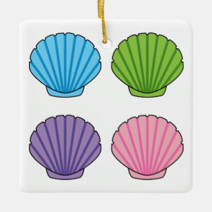 Adorno De Cerámica Pastel Colorful Seashell Pack
