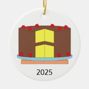 Adorno De Cerámica Pastel con cerezas