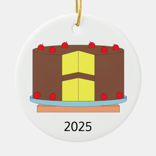 Adorno De Cerámica Pastel con cerezas (Frente)