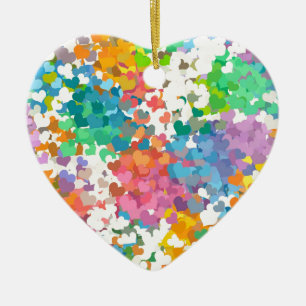 Adorno De Cerámica Pastel Confetti Hearts