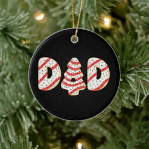 Adorno De Cerámica Pastel de árbol de Navidad para papá en fiesta fam