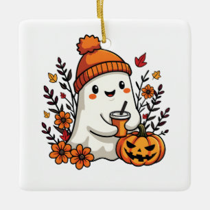 Adorno De Cerámica Pastel Otoño Kawaii Ghost Fall Spkin