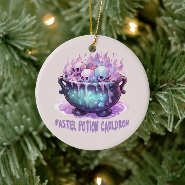 Adorno De Cerámica Pastel Potion Cauldron (Árbol)