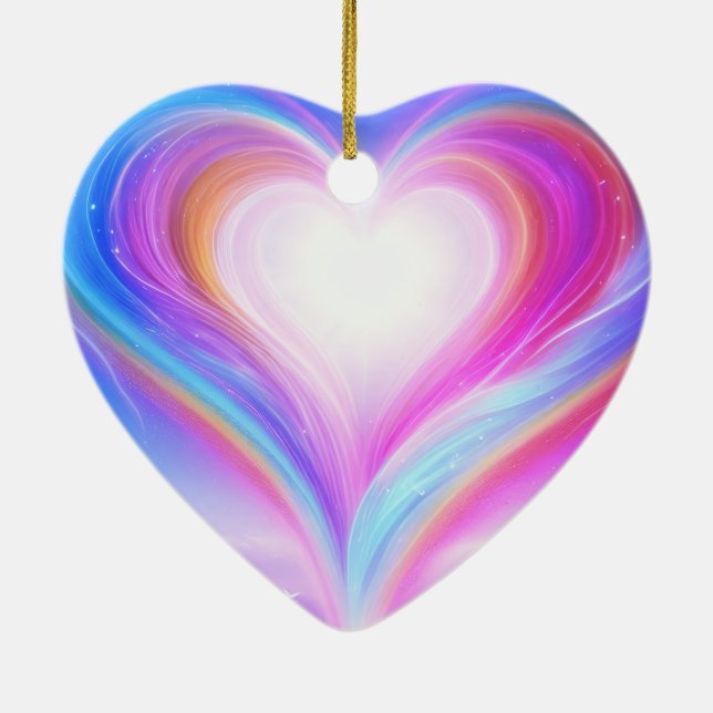 Adorno De Cerámica Pastel Purple + Blue on a Beautiful Valentine Tree (Atrás)