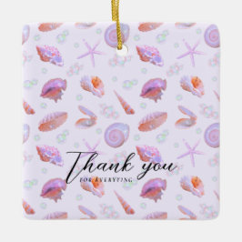 Adorno De Cerámica Pastel Seashell Pattern with Custom Text