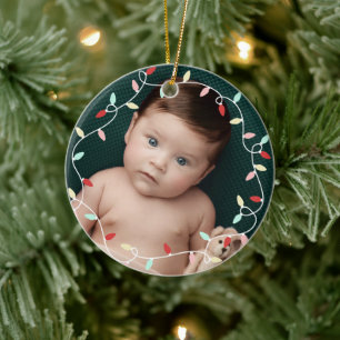 Adorno De Cerámica Pastel String ilumina a los primeros Navidades com