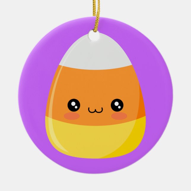 Adorno De Cerámica Pastillas de caramelo de Halloween (Frente)