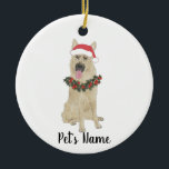 Adorno De Cerámica Pastor Alemán Personalizado (Negro y Tan)<br><div class="desc">Haz la lista de este año con un adorno personalizado de tu pequeño elfo favorito!</div>