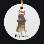 Adorno De Cerámica Pastor Alemán Personalizado (Sable)<br><div class="desc">Haz la lista de este año con un adorno personalizado de tu pequeño elfo favorito!</div>