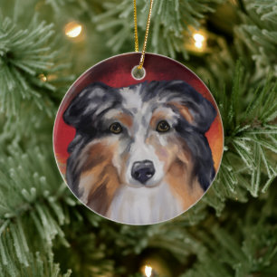 ADORNO DE CERÁMICA PASTOR AUSTRALIANO     