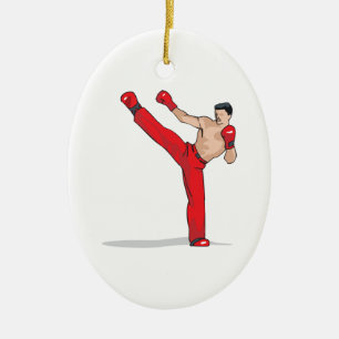 Adorno De Cerámica patada kickboxer kickboxing gráfico