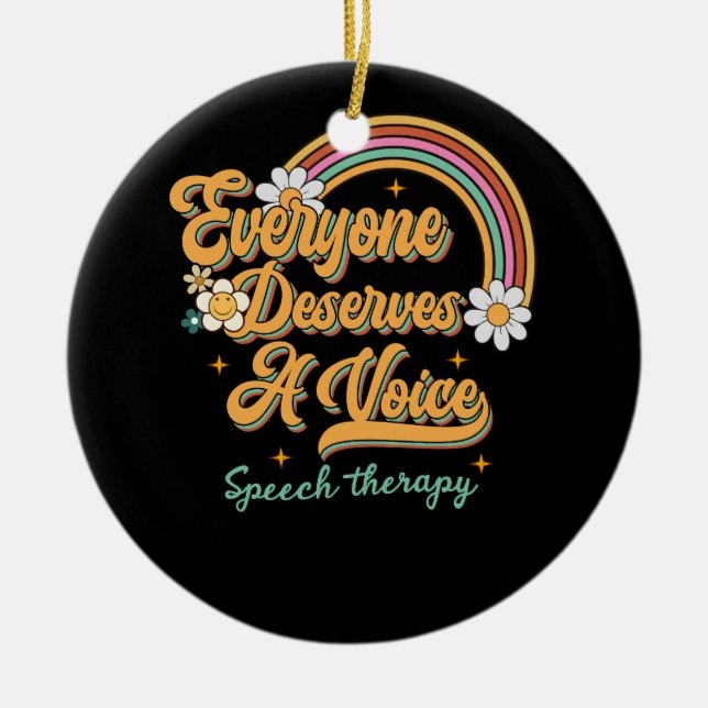 Adorno De Cerámica Pathólogo del lenguaje de la terapia del habla SLP (Frente)