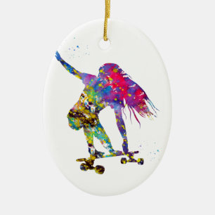 Adorno De Cerámica Patinador, monopatín