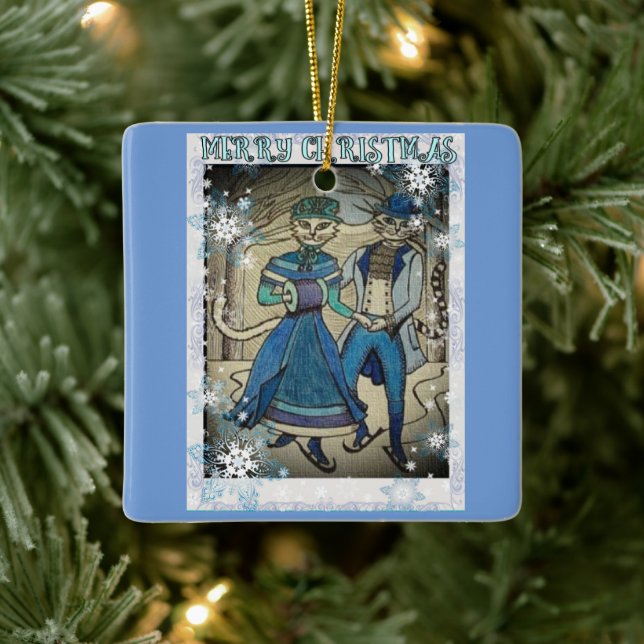 Adorno De Cerámica Patinaje sobre hielo (Árbol)