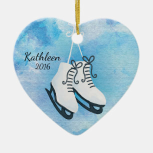 Adorno De Cerámica Patines de hielo personalizados para Navidad con a