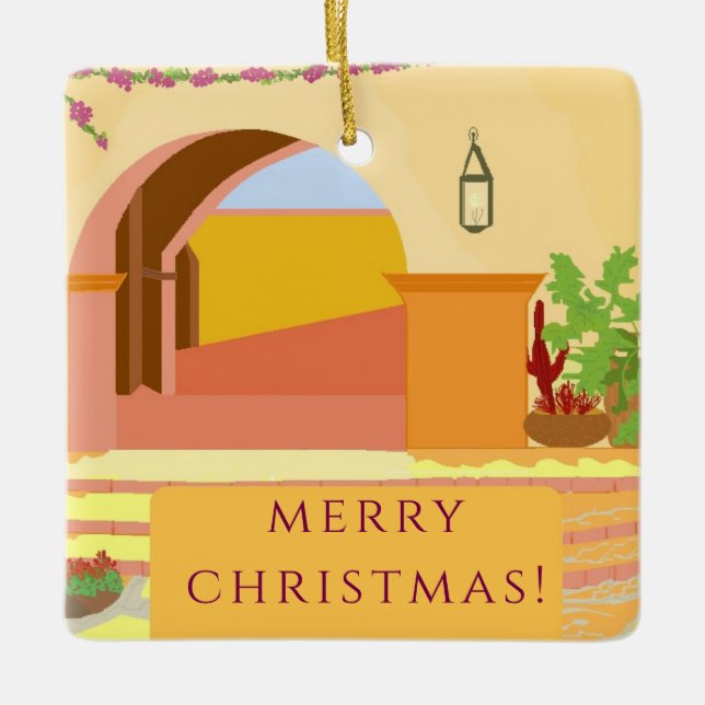 Adorno De Cerámica Patio mexicano de arte original (Anverso)