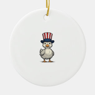 Adorno De Cerámica Patito Patriótico Camiseta Vintage 4 de Julio Dise