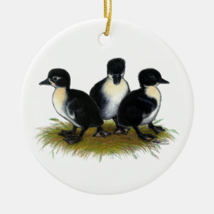 Adorno De Cerámica Patitos Suecos Negros