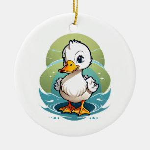 Adorno De Cerámica pato-blanco