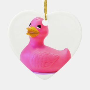 Adorno De Cerámica Pato de goma rosado