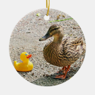 Adorno De Cerámica Pato de goma y pato madre