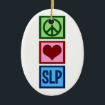 Adorno De Cerámica Patología de la lengua del discurso<br><div class="desc">Patología de la lengua de la paz,  del amor y del discurso. Un gran regalo del patólogo de la lengua del discurso.</div>