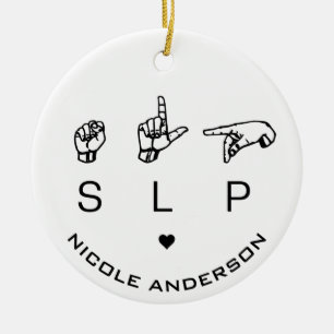 Adorno De Cerámica Patólogo del lenguaje de voz SLP ASL