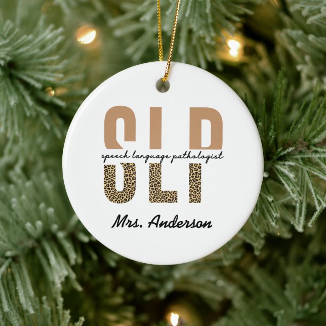 Adorno De Cerámica Patólogo del lenguaje de voz SLP personalizado (Árbol)