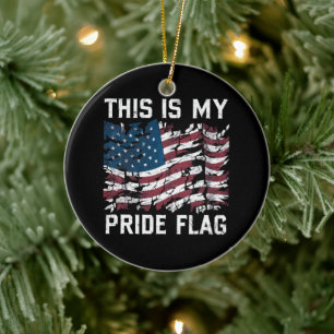 Adorno De Cerámica Patriótico Americano Esta Es Mi Bandera De Orgullo