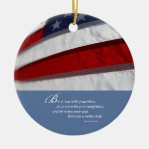 Adorno De Cerámica Patriótico, Bandera Americana