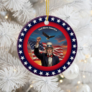 Adorno De Cerámica Patriotismo clásico americano