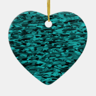 Adorno De Cerámica Patrón abstracto Verde azulado negro