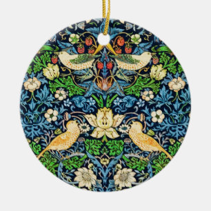 Adorno De Cerámica Patrón Art Nouveau de Aves y Flores
