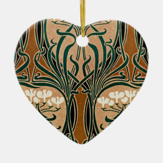 Adorno De Cerámica Patrón Art Nouveau n° 9 (Frente)