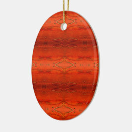 Adorno De Cerámica Patrón Azteca Naranja