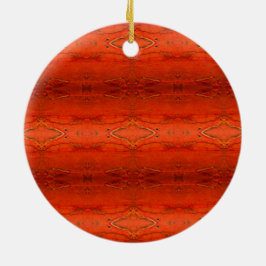 Adorno De Cerámica Patrón Azteca Naranja