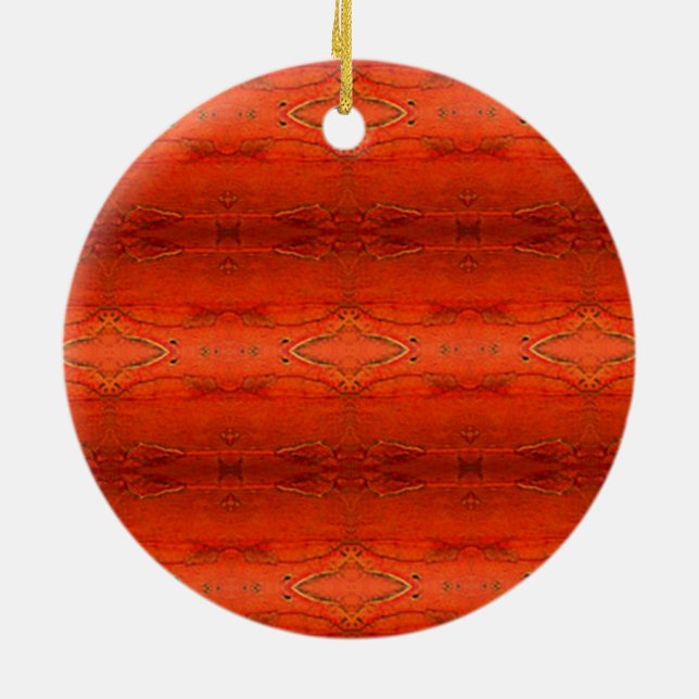 Adorno De Cerámica Patrón azteca naranja (Atrás)