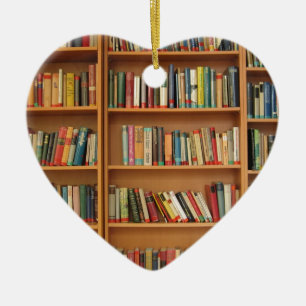 Adorno De Cerámica Patrón clásico de estantería, librería, libros, vi