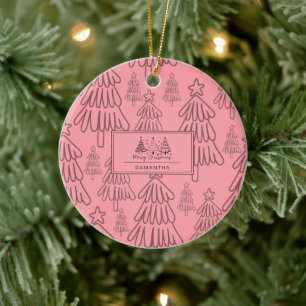 Adorno De Cerámica Patrón clásico de vacaciones vintage-Árbol de Navi