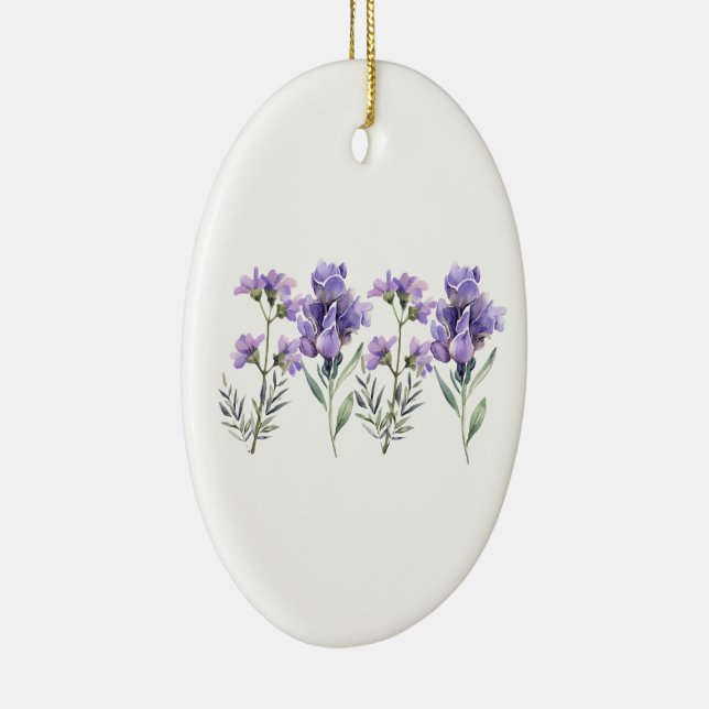 Adorno De Cerámica Patrón de acuarela de lavanda francés (Derecha)