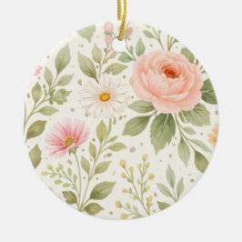 Adorno De Cerámica Patrón de acuarela floral suave
