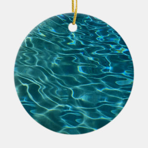 Adorno De Cerámica Patrón de agua azul Aqua, ondas oceánicas rivales