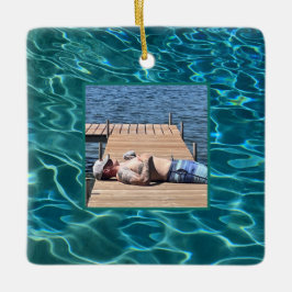 Adorno De Cerámica Patrón de agua azul Aqua, ondas oceánicas rivales